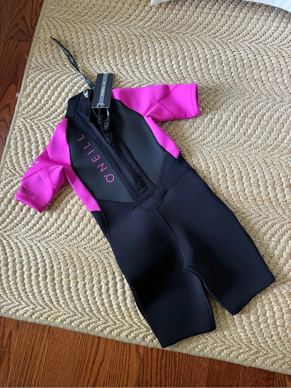 O'Neill Kids Short Sleeve Rashguard Wetsuit - Pink & Black